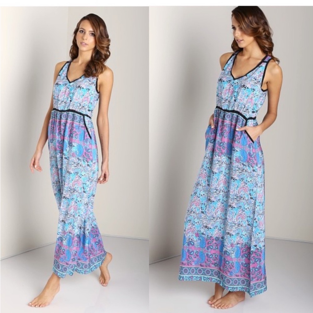 Tolani silk Norah Waterdrops Maxi Dress S